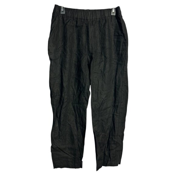 Quince 100% European Linen Pull On Pants Black Small Boho Resort Wear Summer - Picture 3 of 15